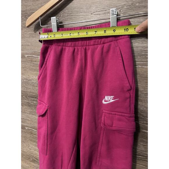 Nike Kids Girls Pink Fleece Cargo Joggers Pants SIze Small 4-5 Yrs Barbie - Picture 5 of 10